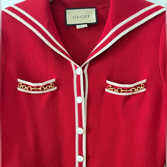 GUCCI WOOL DRESS WITH CONTRAST TRIM - Picture 4 of 7